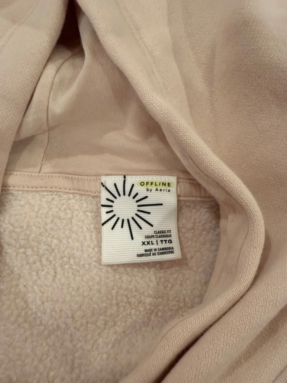 Women's Cream Beige 'OFFLINE' Hoodie Sweatshirt